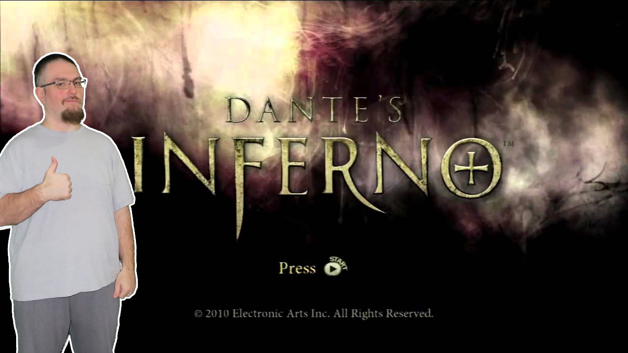 Dante's Inferno starting screen.