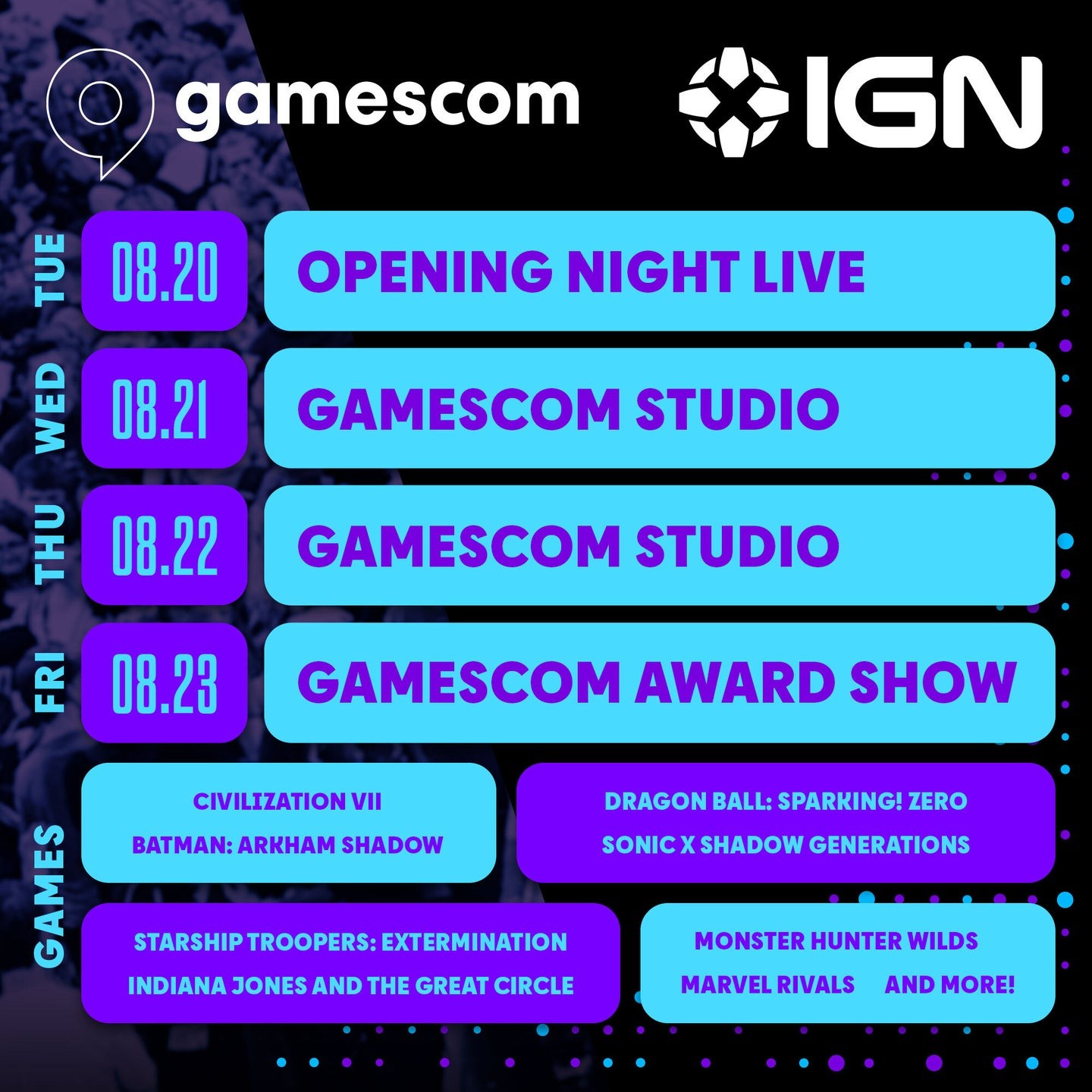 If you don't have a favorite streamer, IGN will be live during Gamescom for you to check out all the announcements.