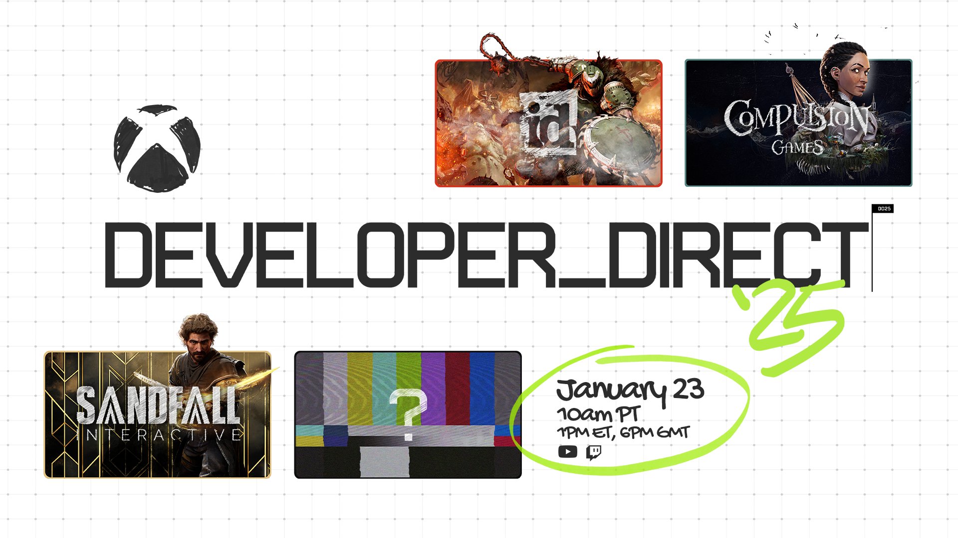 Xbox Developer Direct January 23, 2025. Featuring Doom: the Dark Ages, Clair Obscur: Expedition 33, South of Midnight, and a mysterious fourth unannounced game.